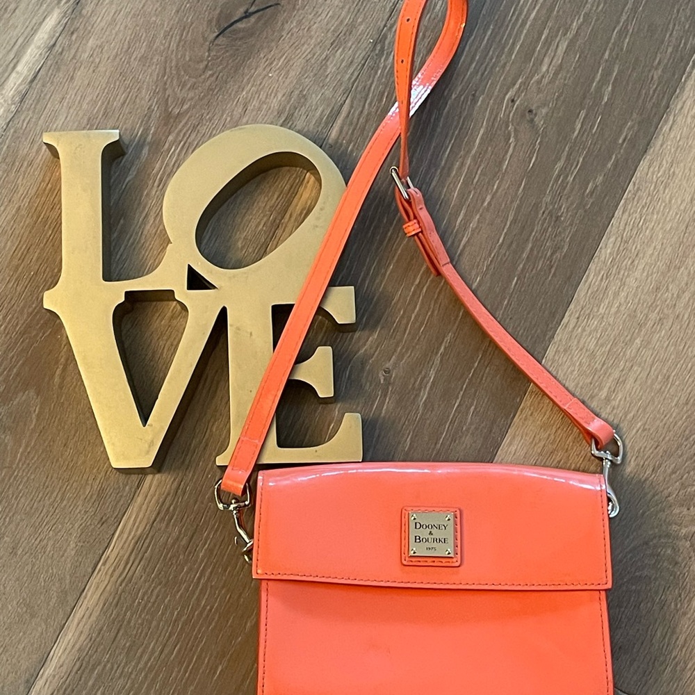 Dooney & Bourke Vibrant Melon Patent Leather Crossbody Bag
